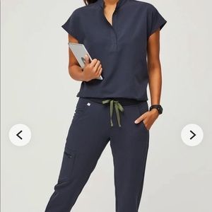 Quiet Navy Fig Scrubs